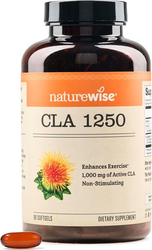[BRSWIHI5CAHWGFI3] NatureWise CLA 1250 - Conjugated Linoleic Acid Supplement für Damen und Herren, nicht stimulierend, Unterstützt gesundes Gewicht, Fitness-Gales - Non-GMO, Glutenfrei - 90 Softgels[1-Month Supply]
