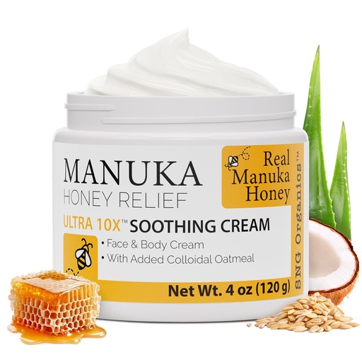 [BRSW2AARCUFB6YDD] Super Natural Goods Manuka Honey Cream (4oz) – Hydrating Lotion for All Skin Types Suitable for Kids and Adults | Moisturizing Body Cream with Real Manuka Honey Aloe Vera Juice and Cocoa Butter
