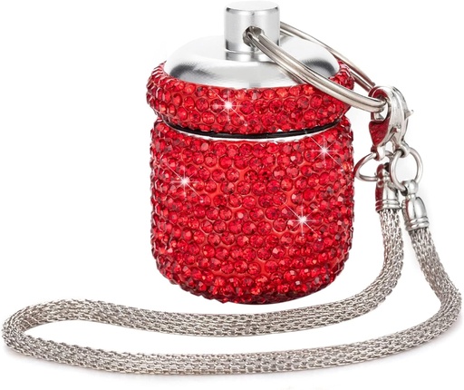 [BRSRMCA7BAAWGE3L] Hộp nhỏ hộp thuốc lắc Keychain mini Fell Fell Fell Fell Fell Fell Fell Spliner  ném các hộp lưu trữ vitamin có chứa Keychain Pill Case Holder cho hỗ trợ y học (Red)