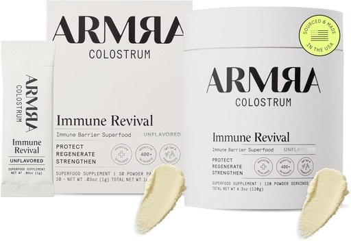[BRSROCYZOYIWGDLG] ARMRA Colostrum™ Premium Powder, Grass Fed, Gut Health Bloating Immunity Skin & Hair, Contains 400+ Bioactive Nutrients, Keto, Gluten & Fat Free (Unflavored Bundle | 150 Servings)