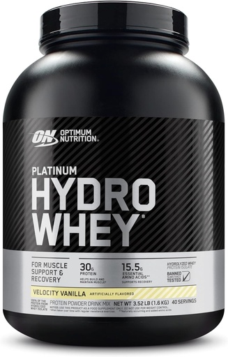 [BRSWIYAYDEDAMHTG] Optimum Nutrition Platinum Hydrowhey Protein Powder, 100% Hidrolyzed Whey Isolate Powder, Flavor: Velocity Vanilla, 3.5 libras (Packaging May Vary)