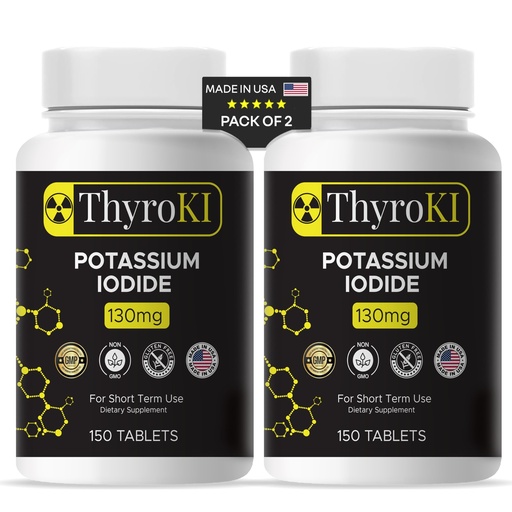 [BRSRO2YEDIBQOCAY] Potassium Iodide Tablets 130 mg – Thyroid & Respiratory Support – YODO Naciente KI Pills | Fast-Dissolving Emergency Iodine Supplement | Non-GMO | Gluten Free | 300 Tablets | Made in USA | Pack of 2