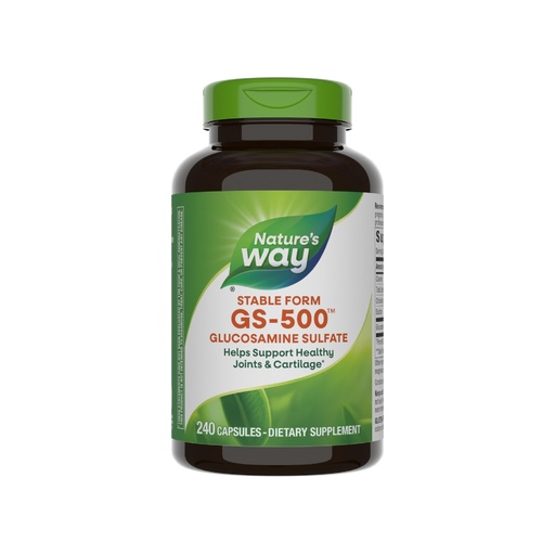 [BRSWIY32BQMBOGT2] Nature's Way GS-500 Glucosamine Sulfate, Stable Form, Helps Support Healthy Joints & Cartilage*, 500 mg Glucosamine per Capsule, 240 Capsules (Packaging May Vary)