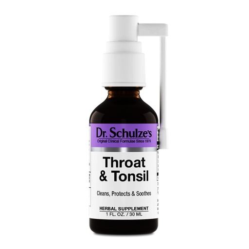[BRSWGGIZBUNAGC3D] Dr. Schulze's Throat & Tonsil - Soothing Throat Spray for Fast-Acting Protection - Supports Immunity - Plant-Based Formula - Easy-Spray Nozzle - Gluten-Free & Vegan - 1 oz (13 Servings)