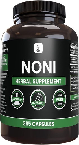 [BRSRMBI2BUIQGA34] PURE ORIGINAL INGREDIENTS Noni (365 Capules) No Magnesi Or Rice Fillers, sempre Pur, Lab Verificat