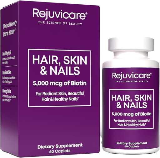 [BRSREZL3A55QOCQ3] Cabelo Cabelo Cabelo e Nails, Soporte para o crecemento do cabelo, pel e unhas saudables, Biotina, Vitaminas B1, B2, B3, B6 e B7 + B1, soporta cabelo saudable, pel radiante e unhas fortes, Vegan, 60 cápsulas