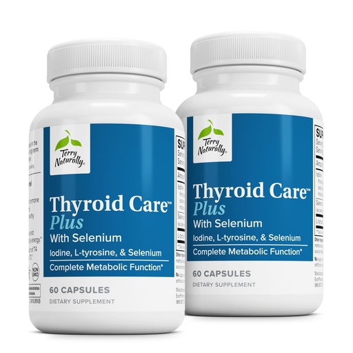 [BRSWYHARDJ4BOYAZ] Terry Naturally Thyroid Care Plus - Supplement to Aid Thyroid - Dietary Supplement for Energy & Healthy Hair Support - Supplement with L-Tyrosine & Selenium - 60 Capsules (2 Pack)