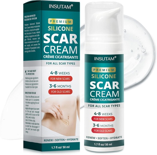 [BRSRAFQ5AUMBO2T5] Silicone Scar Gel for Skin Scars: Scar Removal Gel 1.7 Oz (50 G) - For Men and Women Aged 20-45 Who Are Troubled By Scars-reduce Scars Caused By Surgery, Burns, Or Scalds - Use Day|Night