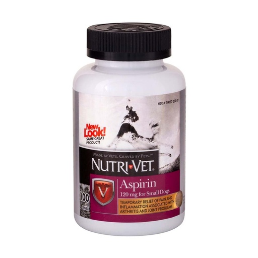 [BRSWGAIHOVYGG23O] Nutri-Vet Aspirin for Dogs Small Dogs Under 50 lbs - 100 Count (120 mg) - Pack of 2