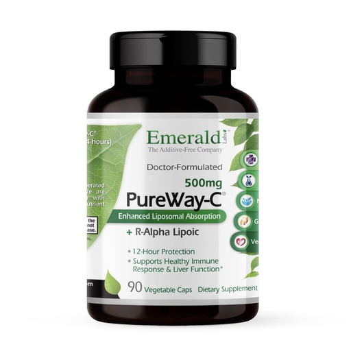 [BRSWGFQ2O4HQYA3H] EMERALD LABS PureWay-C - Liver & Immune Support Supplement with R-Alpha Lipoic Acid* - Fast-Absorbing Vitamin C - 90 Vegetable Capsules (45-Day Supply)