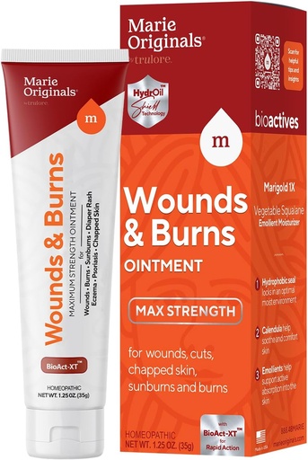 [BRSREAYEOUMGE2Q4] Marie Originals All-Natural Skin Repair and Burn Cream Ointment | First Aid Ointment | Accelerate Wound Healing for General Wounds, Chapped Hands, Cold Sores, Eczema, Psoriasis & Burn. 1.25oz