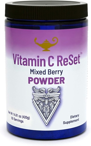 [BRSWYHQYDIFBEA3L] RnA ReSet Vitamin C Reset – Berry-Flavored Vitamin C Powder with Potassium & Fruit Blend, 14.81 Oz (60 Servings)