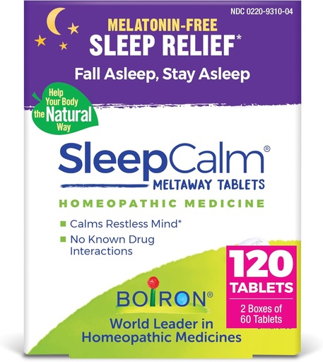 [BRSWYH33BF5BQEQ4] Boiron SleepCalm slaaphulp voor diepe, ontspannende, rustgevende nachtrust - Melatonine-vrij en niet-gewoonte-vorming - 60 Tellen (Pack of 2)