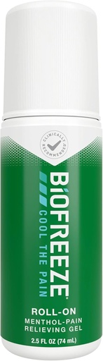 [BRSWKH3ZBQARYYDX] Biofreeze Roll On Pain Relief, Knee & Lower Back Relief, Arthritis Pain Reliever, Sore Muscle Relief, Neck Pain Relief, Cooling Joint Pain, FSA Eligible, Menthol Gel 2.5 Fl Oz