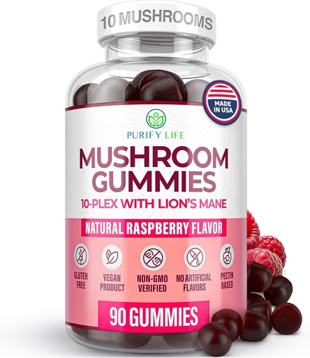 [BRSW2Z36C4IQ4234] World's First Mushroom Complex Gummies - 10x Mushroom Supplement w Lions Mane (90 Chews 2500mg/serving) Nootropic Brain Supplement, Immune Support & Stress Relief - Replace Pills & Capsules, 7-Keto