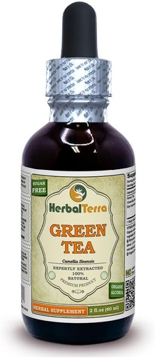 [BRSWG23QAV6REETH] Herbal Terra LLC Green Tea (Camellia Sinensis) Tincture, Organic Dried Leaves Liquid Extract 2 oz