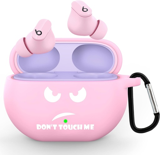 [BRSRMBAYBUAQ4DLF] CACOE Silicone Case Cover for Beats Studio Buds/Beats Studio Buds + 2023,Protective Skin Beats Studio Buds Cases Shockproof Cute Funny Print Accessories with Keychain（Pink）