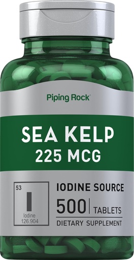 [BRSWIFDQAV4B2HIZ] Piping Rock Sea Kelp Iodine Supplement | 225 mcg | 500 Tablets | Non-GMO, Gluten Free