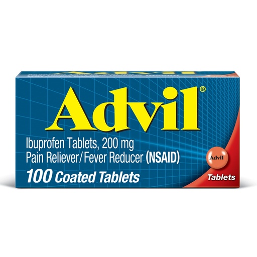 [BRSWIY35AAMGAGT4] Advil Pain Reliever and Fever Reducer, Pain Relief Medicine with Ibuprofen 200mg for Headache, Backache, Menstrual Pain and Joint Pain Relief - 100 Coated Tablets