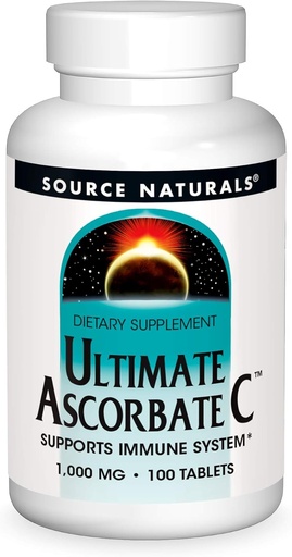 [BRSWIYTYOUEBWA3I] Source Naturals Ultimate Ascorbate C - Vitamin C - 2000 mg Supports Immune System - 100 Tablets