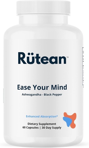 [BRSRA2Q6CF7R6YDP] Ease Your Mind - Ashwagandha Extra Strength with BioPerine - Non GMO - 60 Capsules