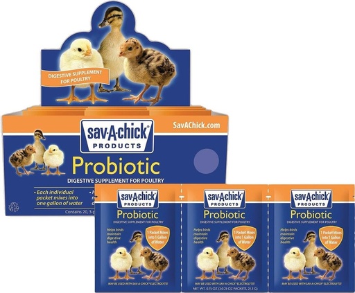 [BRSWIZDQCAHBMHLO] Sav-A-Chick Probiotic 3 packets .17oz