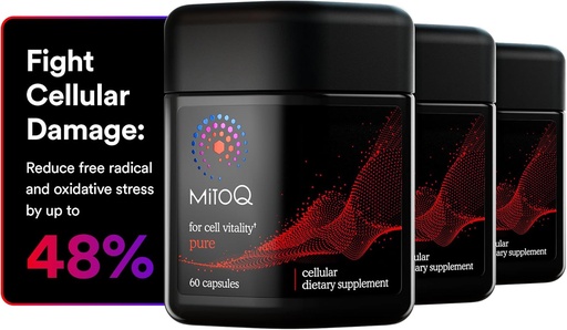 [BRSW2GL5CIPGCA3L] MitoQ Pure Advanced Mitochondria dodatek Superior Biologická dostupnost na CoQ10 CLAS124; Snížení Radikální škody zdarma pro zdravé stárnutí, metabolismus, srdeční zdraví, energie, síla a mobilita