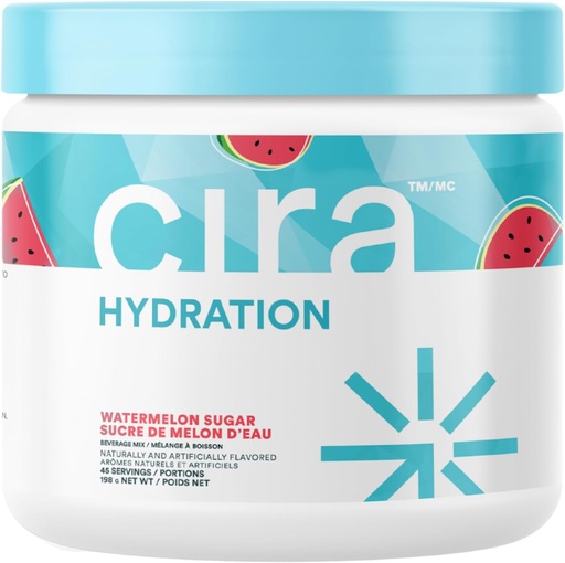 [BRSRMHA6PJ5AACA4] Cira Hydration Powder (45 Servings) - Electrolyte Drink Mix with Himalayan Salt for Dehydration Relief and Recovery - Watermelon Sugar