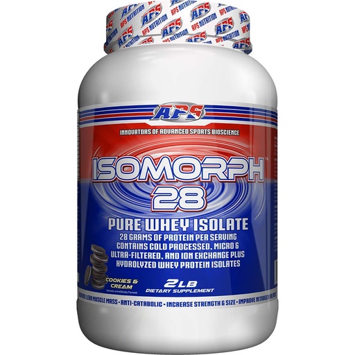 [BRSWI2QGB4FBWHY3] APS Nutrition IsoMorph 28 Protein Powder | Pure Whey Isolate | Cold Pressed, Ultra- Filtered, & Ion Exchange Isolates | 28g Protein | 2 Pound (Cookies & Cream)