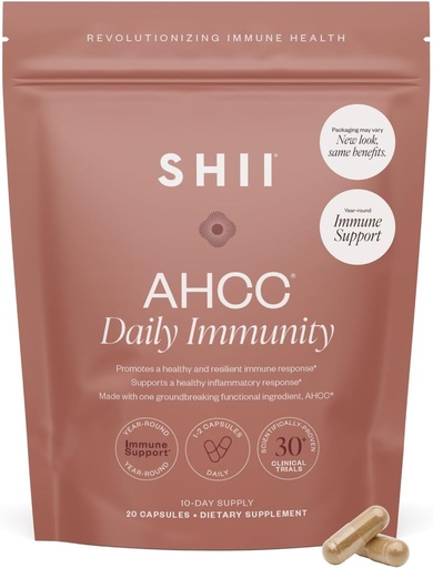 [BRSROHQOCR4AKCQ2] SHII AHCC Daily Immunity, 10-Days Supply – Vegan, Gluten Free Immune Support Supplement with AHCC, Immune System Support from Functional Shiitake Mushrooms, Promotes Immune Response & Cellular Health