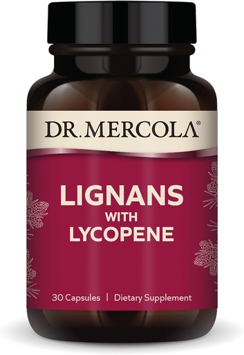 [BRSWKHQ6CUPAEHLE] Dr. Mercola Lignans with Lycopene Supplement, 30 Servings (30 Capsules), Non GMO, Soy Free, Gluten Free