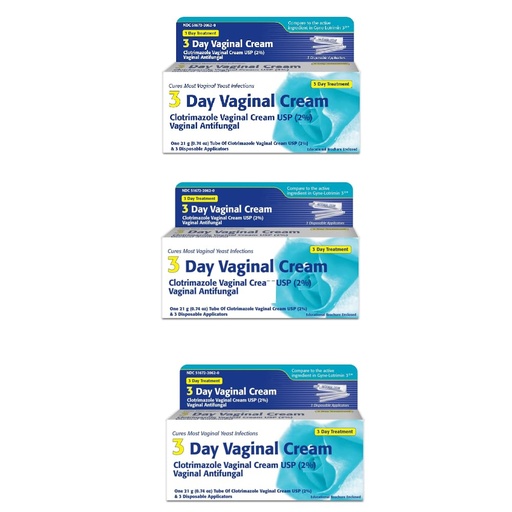 [BRSWIHQ6PICGGGQ7] Clotrimazole 3 -Day Vaginal Cream - 0.74 Oz (PACK OF 3)