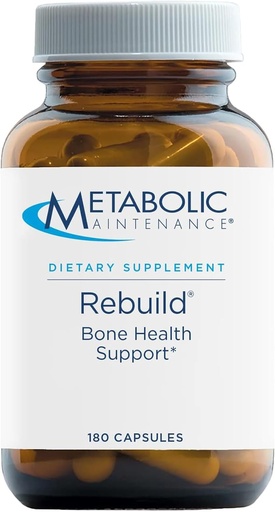 [BRSWIZQPCEPBEDDA] Metabolic Maintenance Rebuild - Bone Health Support Supplement with Calcium, Vitamins D + K2, Zinc, Magnesium Citrate + Trace Minerals, No Fillers (180 Capsules)