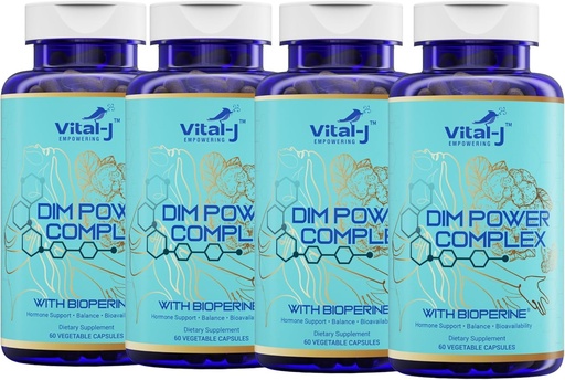 [BRSRA2TQOZ7BOF37] 4-in-1 DIM Potent Complex 300mg - Estrogen Balance and Metabolism, Energy & Menopause Support Supplement with Bioperine (x4), Calcium and Broccoli Extract - for Women and Men 120 Servings