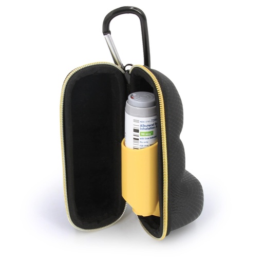 [BRSRMBIOBAHR43A4] CASEMATIX Asthma Inhaler Case with Lanyard and Clip On Keychain Carabiner, Inhaler Holder Extended to Fit Standard Rescue and New Albuterol Inhaler Devices up to 4 Inches - Includes Asthma Case Only