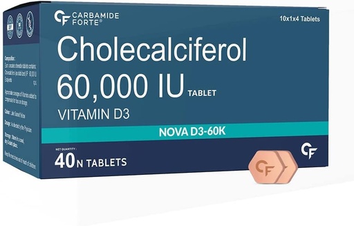 [BRSROHQQBECWEFLV] Vitamin D3 60000 IU - Chewable Cholecalciferol Vitamin D Supplement for Women & Men - 40 Tablets
