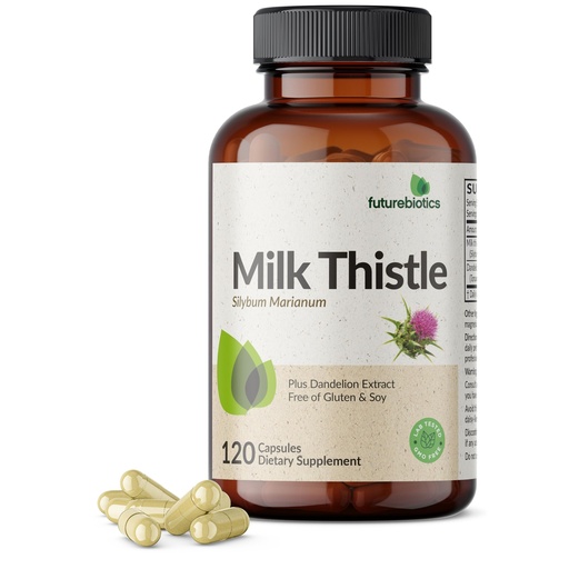 [BRSROBL6PIHWGDT5] Futurebiotics Milk Thistle Silymarin Marianum & Dandelion Extract Liver Health Support, Antioxidant Support, Detox, 120 Capsules