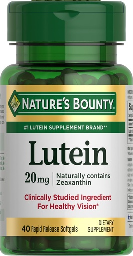 [BRSWKYYLCABBGDIZ] Nature's Bounty Lutein Pills, Eye Health Supplements and Vitamins, Support Vision Health, 20 mg, 40 Softgels
