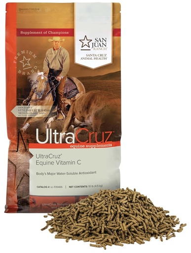 [BRSWGZA6DJ6BMG3F] UltraCruz-516466 Equine Vitamin C (Ascorbic Acid) Supplement for Horses, 10 lb, Pellet (80 Day Supply)