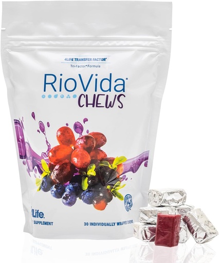 [BRSWYGIQBMBWOEYU] 4Life RioVida Chews, Supplement Supports Immune System & Healthy Aging with Elderberry, Acai Berry & Transfer Factor Proteins - 30 Chews