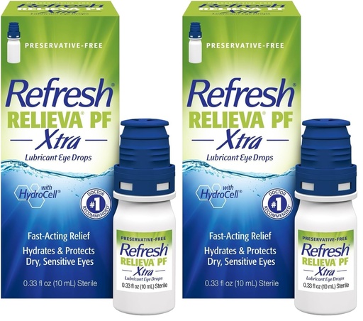 [BRSRA2YPCMDRQDTL] Refresh RELIEVA PF Xtra Preservative-Free Artificial Tears Lubricant Eye Drops, 2x0.33 fl oz (20 mL), 2 Count