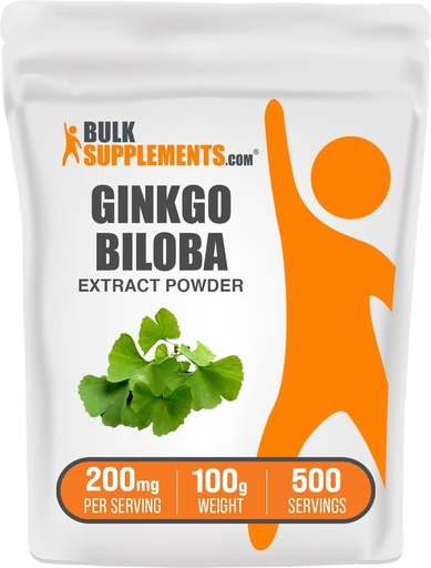 [BRSWIFYEBAFW2DDI] Massals.com Ginkgo Biloba extracen Powder - de Ginkgo Biloba Leaf, font antioxidant, Herbal suplementari - Guten Free, 200mg per Serving, 100g (3. 5 oz) (Pack de 1)