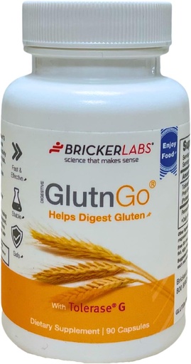 [BRSWK2QOBN5R42TU] Gluten Intolerance를 위한 Tolerase G 100mg Digestion 보충교재를 가진 Bricker 실험실 GlutnGo, Digest 글루텐, 빠른, 효과적인 안전한 소화 원조, 90의 캡슐을 돕기 위하여 임상적으로 입증하는
