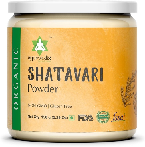 [BRSROZQLOR7WKCLO] Phụ sinh học Shatavari Powder - Aparagus herbal hỗ trợ Menatal Compation, Hormonal Compity, Boosts Immunity và phản ứng miễn dịch - 150gm/5.2oz