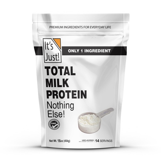 [BRSRMZQTA55WG3T3] It's Just! - Total Milk Protein Concentrate Powder, GLP-1 Friendly, Naturally 80% Casein / 20% Whey, rBSH/RBST Hormone Free, No Added Sugar, MPC-85 (1 Pound, Unflavored)