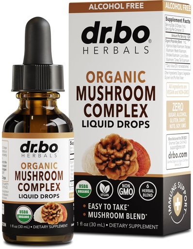 [BRSRAYYYARYGMFDA] Organic Lions Mane Mushroom Complex - Mushroom Supplement Liquid Drops Tincture for Focus, Fog, Brain Health Supplements - Vegan, Herbal Organic Lion's Mane Mushrooms, Reishi, Turkey Tail Extract 1oz