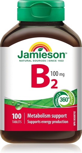 [BRSWIEIZOQMGMCTM] Jamieson Vitamina B2 (Riboflavin) 100 mg, 100 tabletas