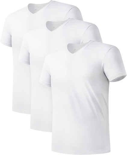[BRSROFLROJYB4GQ2] DAVID ARCHY Men's Micro Modal Ultra Soft T-Shirts Stretch Moisture-Wicking Crewneck/V-Neck Tees for Men, 3-Pack