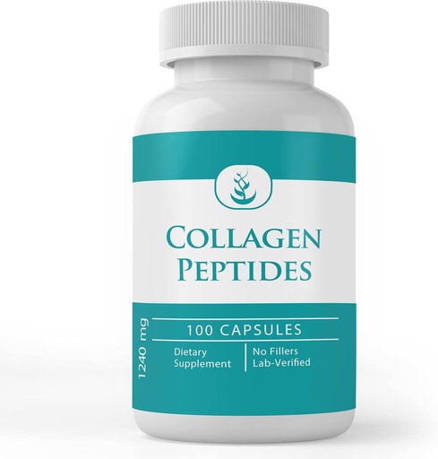 [BRSWGFI7CEGRODL4] Ingredientes originales puros Collagen Peptide, (100 cápsulas) Puro, No aditivos ni artillería, Lab Verified