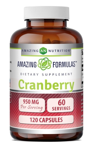 [BRSWKYL5PIGBKA3C] Amazing Formulas Cranberry Extract | 950 Mg Per Serving | 120 Capsules Supplement | Non-GMO, Gluten Free, Made in USA